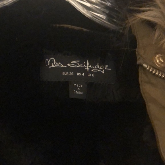 Miss Selfridge Green lined coat. Worn once!! - Picture 2 of 3